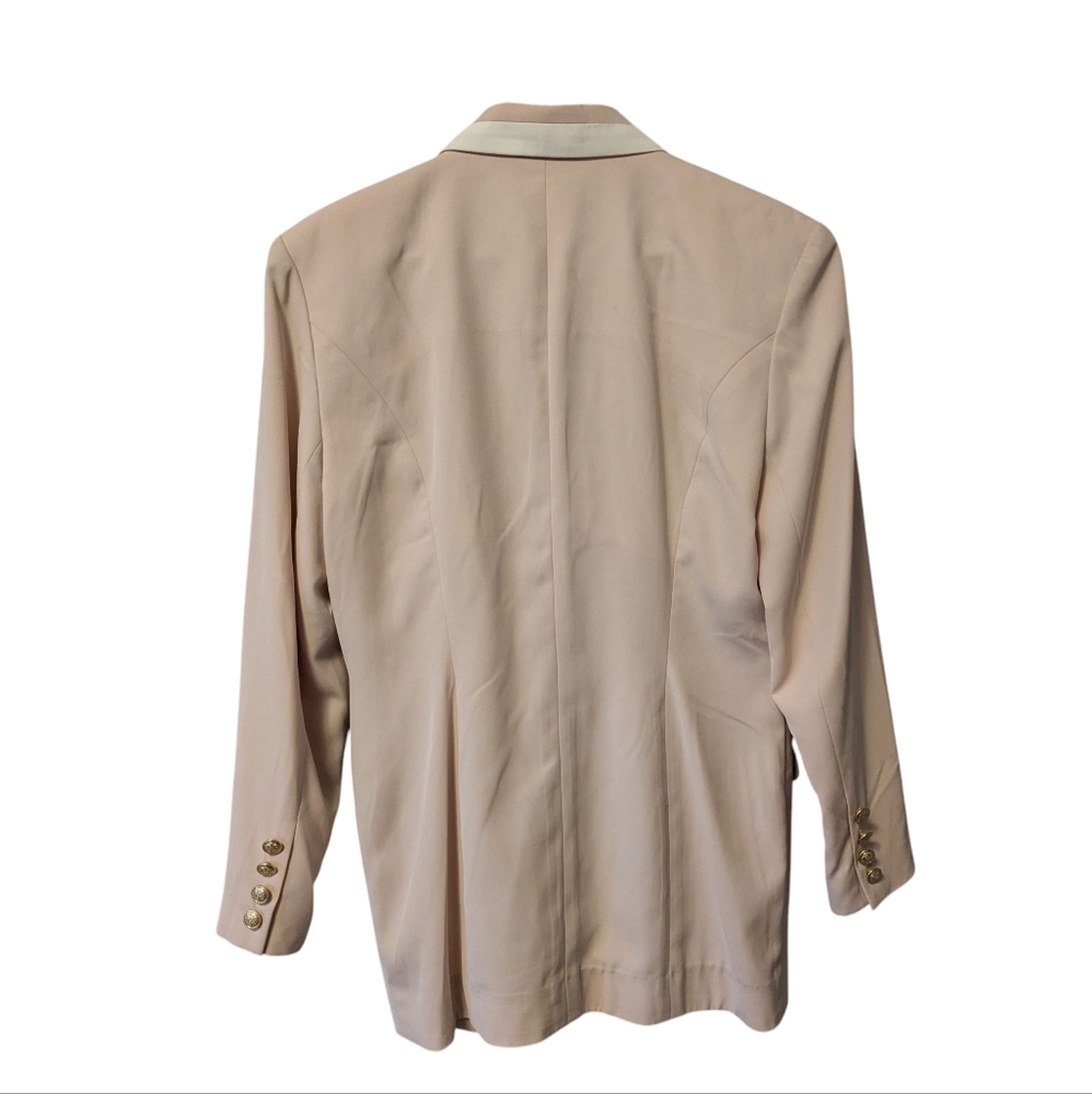 💥SALE💥 Vintage Voz Vago Elegant Beige Blazer with White Accents - Picture 2 of 10